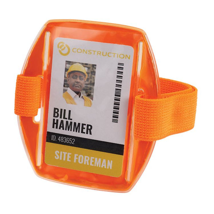 Squids 3386 Arm Band ID/Badge Holder, Vertical, Orange 3.75 x 4.25 Holder, 2.5 x 4 Insert