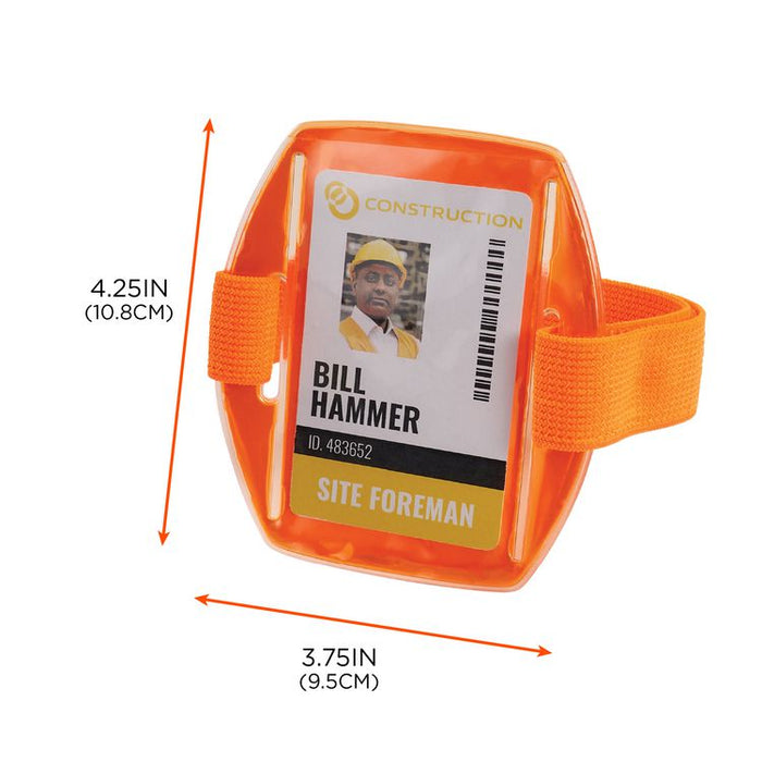 Squids 3386 Arm Band ID/Badge Holder, Vertical, Orange 3.75 x 4.25 Holder, 2.5 x 4 Insert