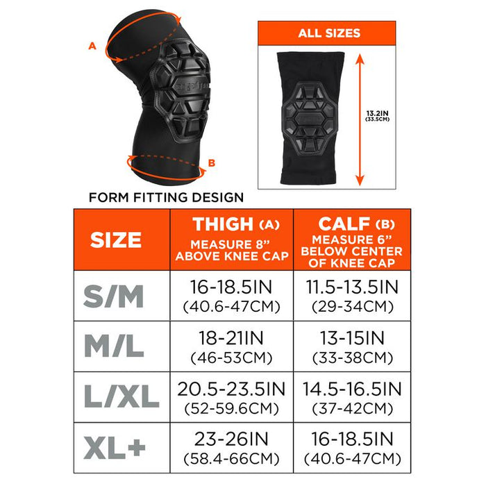 ProFlex 550 Padded Knee Sleeves with 3-Layer Foam Cap, Slip-On, Small/Medium, Black, Pair
