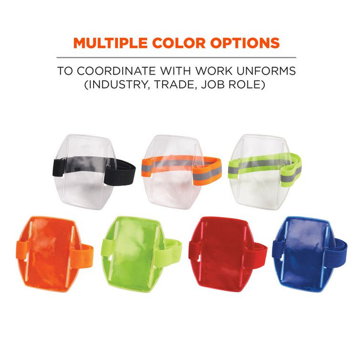 Squids 3386 Arm Band ID/Badge Holder, Vertical, Orange 3.75 x 4.25 Holder, 2.5 x 4 Insert