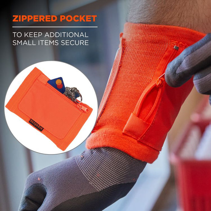 Squids 3388 Wrist ID/Badge Holder, Vertical, Orange, 3.5 x 5.5 Holder, 2.75 x 3.75 Insert
