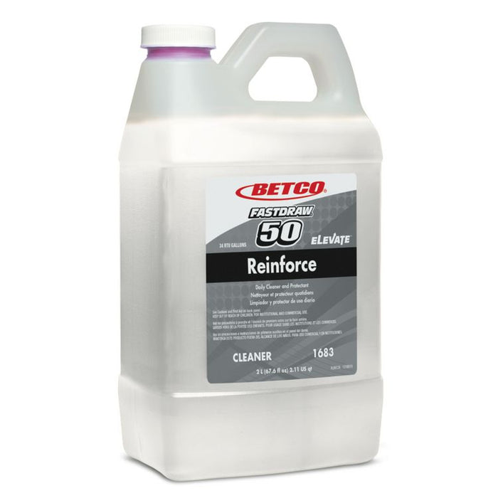 Reinforce FastDraw Floor Cleaner and Protectant, Lemon Scent, 2 L Bottle, 4/Carton
