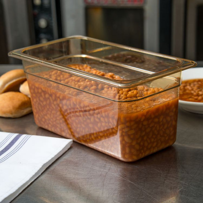 StorPlus High Heat Food Pan, 5.7 qt, 12.75 x 12.75 x 6, Amber, Plastic