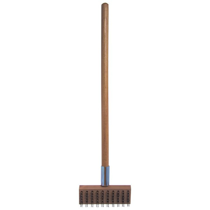 Sparta Broiler Master Grill Brush and Scraper with Handle, Metal Bristles, 30"  Natural Wood Handle