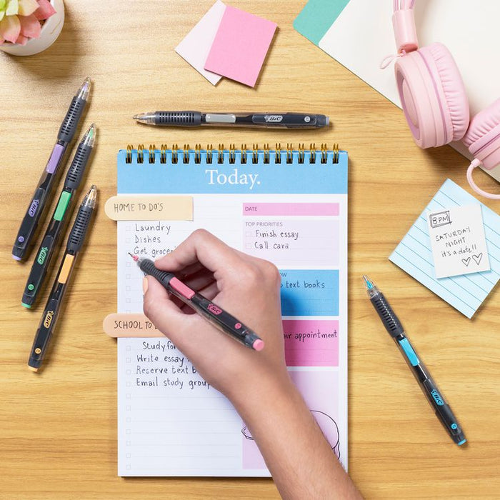 Break-Resistant Mechanical Pencils with Erasers, 0.7 mm, HB (#2), Black Lead, Green and Pink Barrel Colors, 2/Pack