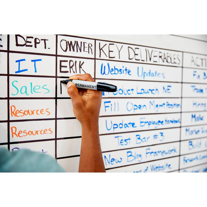 Easy Erase Permanent Marker Whiteboard Surface, Laminate Film, 36" x 24", White