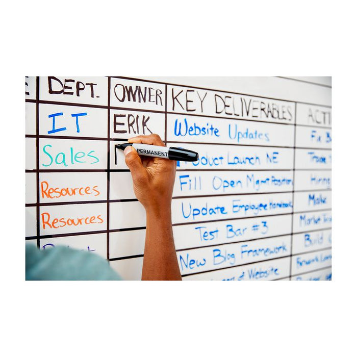 Easy Erase Permanent Marker Whiteboard Surface, Laminate Film, 48" x 36", White