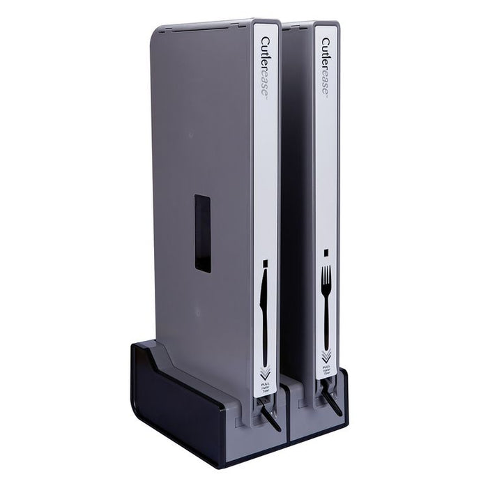 Cutlerease Base, Holds 2 Dispensers, 10.25 x 11 x 5.25, Gray/Black