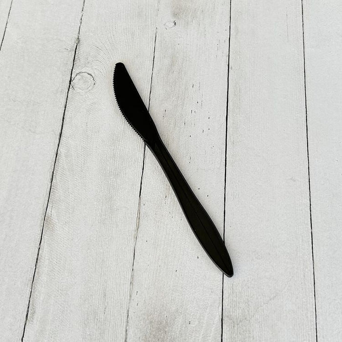 Mediumweight Polypropylene Cutlery, Knife, Plastic, Black, 1,000/Carton