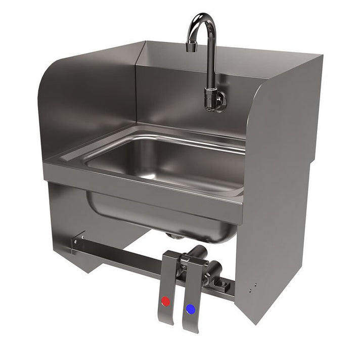 Stainless Steel Hand Sink with Side Splashes, 14" l x 10" w x 5" d