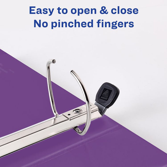Heavy-Duty View Binder with DuraHinge and One Touch EZD Rings, 3 Rings, 2" Capacity, 11 x 8.5, Purple, 6/Carton