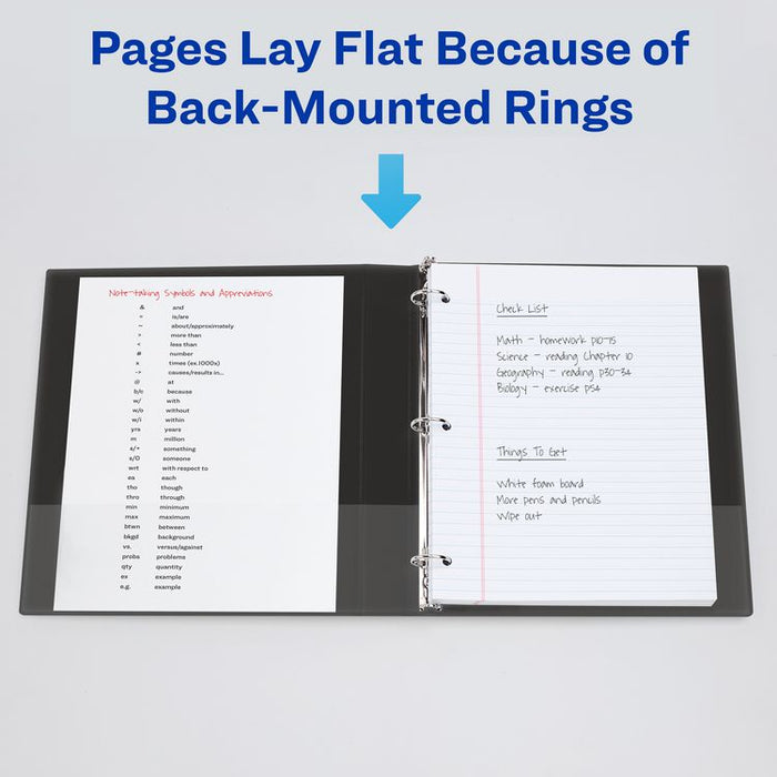 Framed View Heavy-Duty Binders, 3 Rings, 1" Capacity, 11 x 8.5, Black, 12/Carton