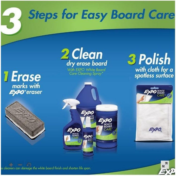 White Board CARE Dry Erase Surface Cleaner, 8 oz Spray Bottle, 12/Carton