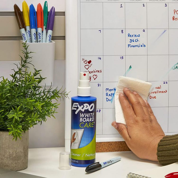 White Board CARE Dry Erase Surface Cleaner, 8 oz Spray Bottle, 12/Carton