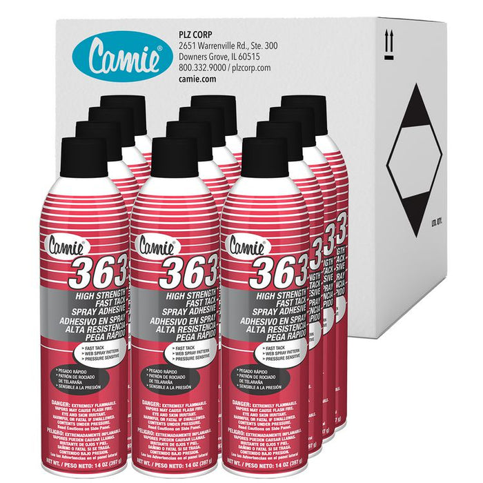 363 High Strength Fast Tack Spray Adhesive, 14 oz, 12/Carton