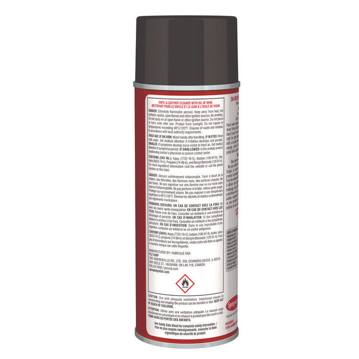 Vinyl and Leather Cleaner, Leather Scent, 15 oz Aerosol Spray, 12/Carton