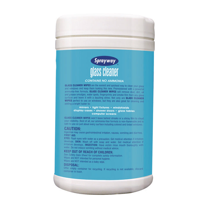 Glass Cleaner Wipes, 1-Ply, 10 x 12, White, 6/Carton