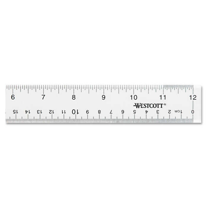 Clear Flexible Acrylic Ruler, Standard/Metric, 12" Long, Clear
