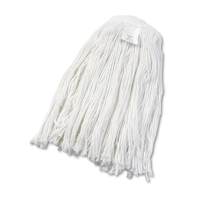 Cut-End Wet Mop Head, Rayon, #24, White, 12/Carton