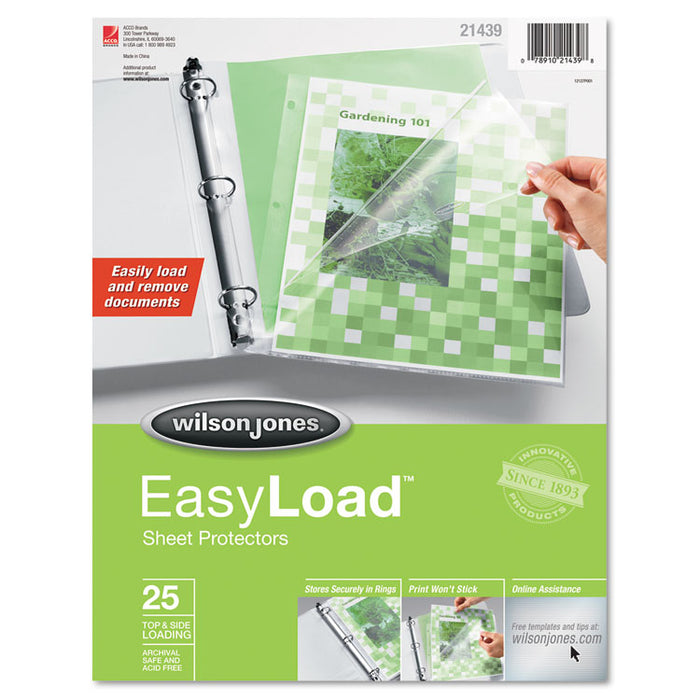 Side/Top Loading EasyLoad Sheet Protectors, Letter, 25/Pack