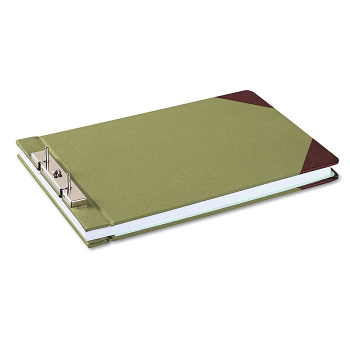Canvas Sectional Storage Post Binder, 2 Posts, 3" Capacity, 8.5 x 14, Green