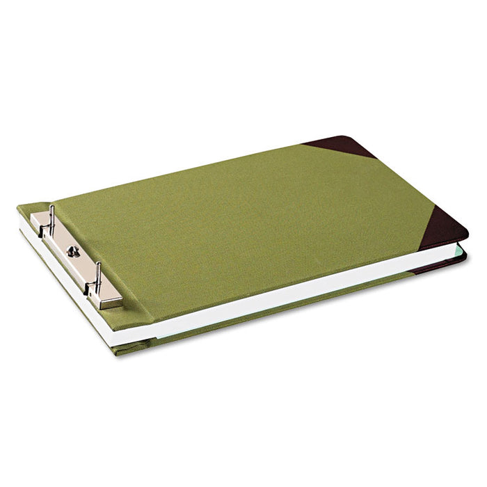 Canvas Sectional Storage Post Binder, 2 Posts, 3" Capacity, 8.5 x 14, Green
