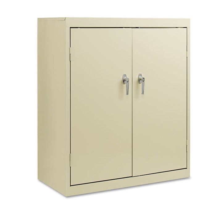 Assembled 42" High Heavy-Duty Welded Storage Cabinet, Two Adjustable Shelves, 36w x 18d, Putty