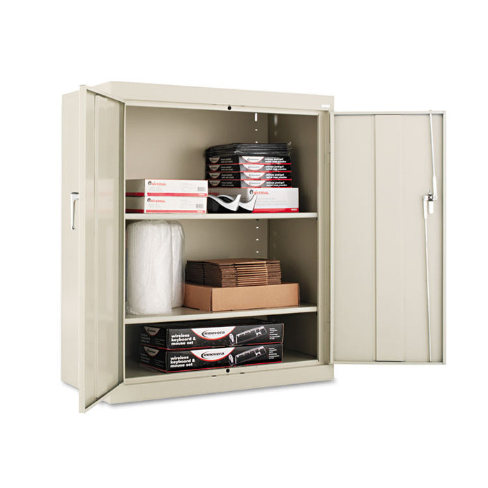 Assembled 42" High Heavy-Duty Welded Storage Cabinet, Two Adjustable Shelves, 36w x 18d, Putty