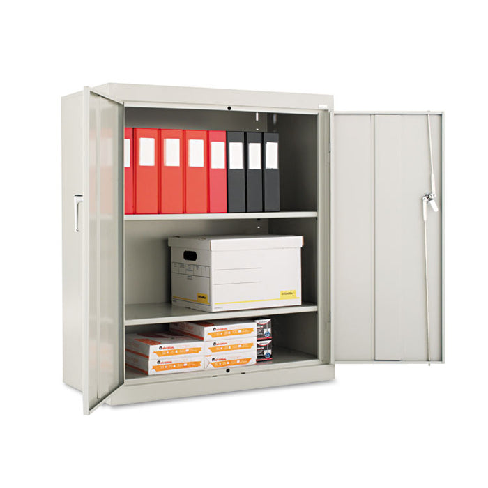 Assembled 42" High Heavy-Duty Welded Storage Cabinet, Two Adjustable Shelves, 36w x 18d, Light Gray