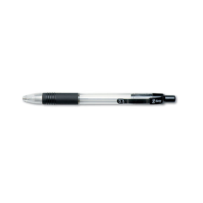 Z-Grip Mechanical Pencil, 0.5 mm, HB (#2.5), Black Lead, Clear/Black Grip Barrel, Dozen