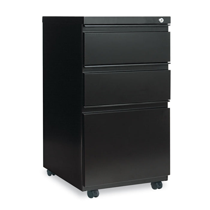 File Pedestal with Full-Length Pull, Left or Right, 3-Drawers: Box/Box/File, Legal/Letter, Black, 14.96" x 19.29" x 27.75"