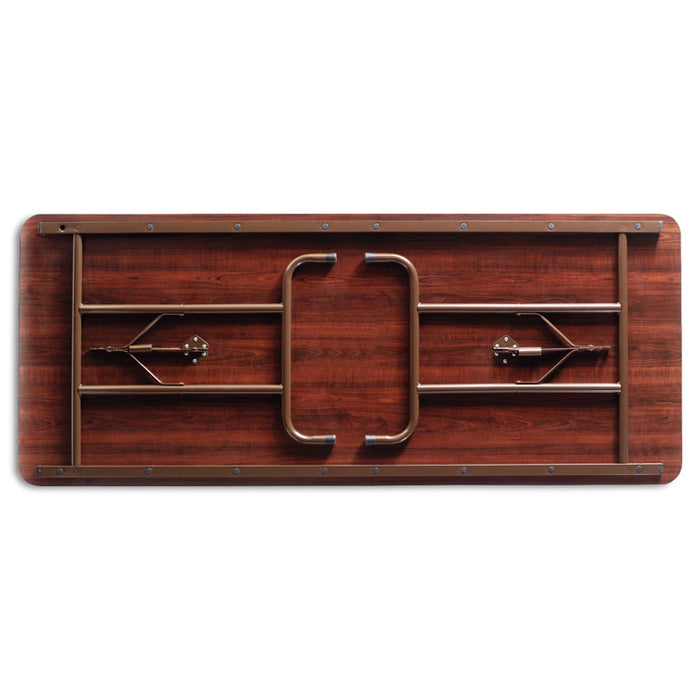 Wood Folding Table, Rectangular, 71.88w x 29.88d x 29.13h, Mahogany