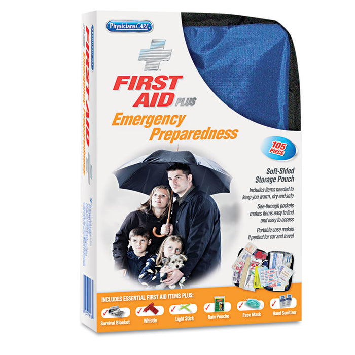Soft-Sided First Aid and Emergency Kit, 105 Pieces, Soft Fabric Case