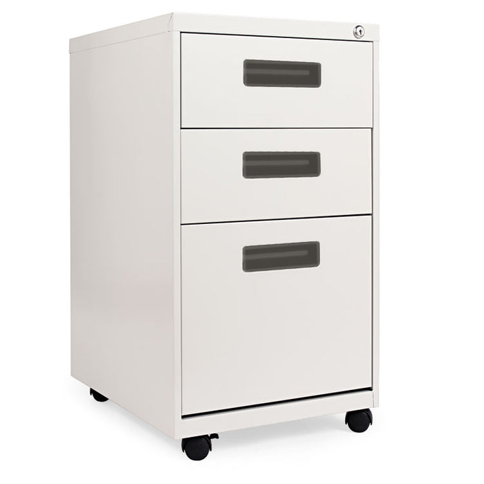 File Pedestal, Left or Right, 3-Drawers: Box/Box/File, Legal/Letter, Light Gray, 14.96" x 19.29" x 27.75"