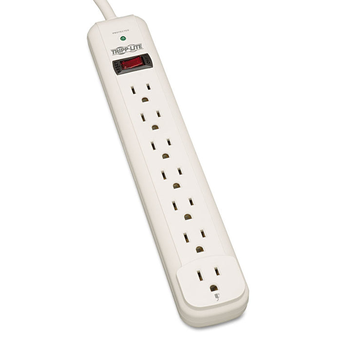 Protect It! Surge Protector, 7 Outlets, 12 ft Cord, 1080 Joules, Light Gray