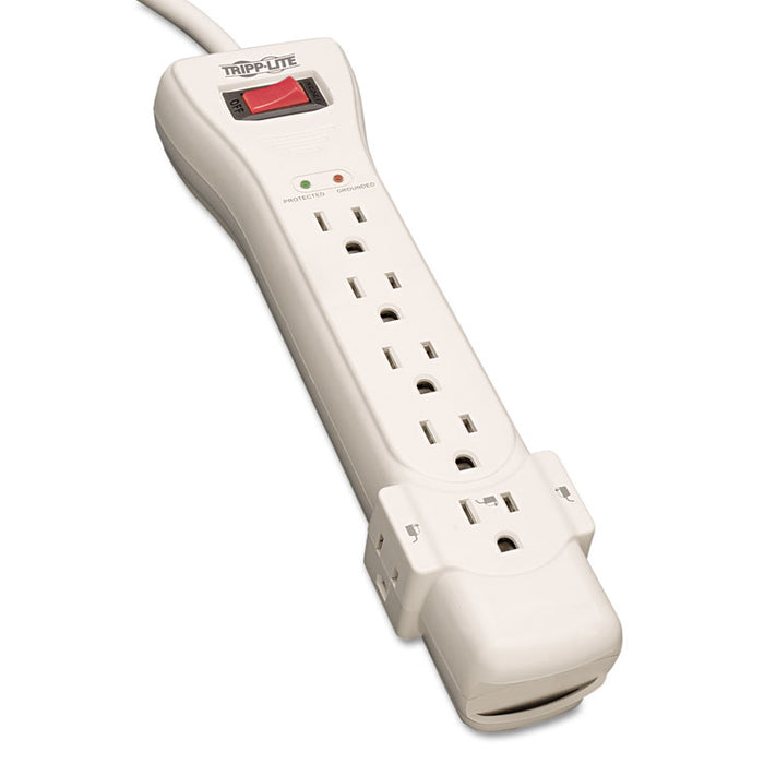 Protect It! Surge Protector, 7 Outlets, 7 ft Cord, 2160 Joules, Light Gray