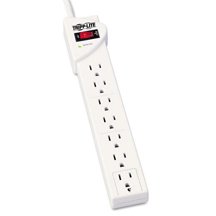 Protect It! Surge Protector, 7 Outlets, 6 ft Cord, 1080 Joules, Light Gray