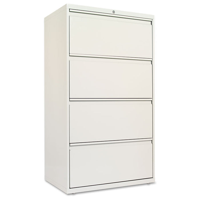 Four-Drawer Lateral File Cabinet, 30w x 18d x 52.5h, Light Gray