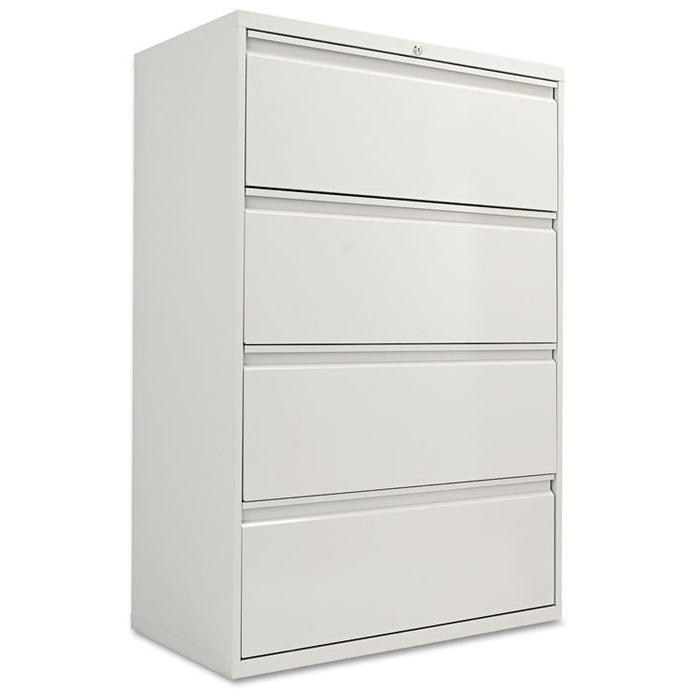Four-Drawer Lateral File Cabinet, 36w x 18d x 52.5h, Light Gray