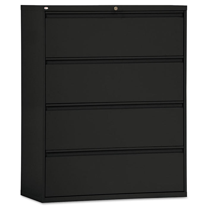 Four-Drawer Lateral File Cabinet, 42w x 18d x 52.5h, Black