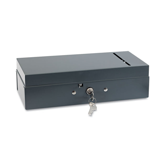 Steel Bond Box with Check Slot, Disc Lock, Gray