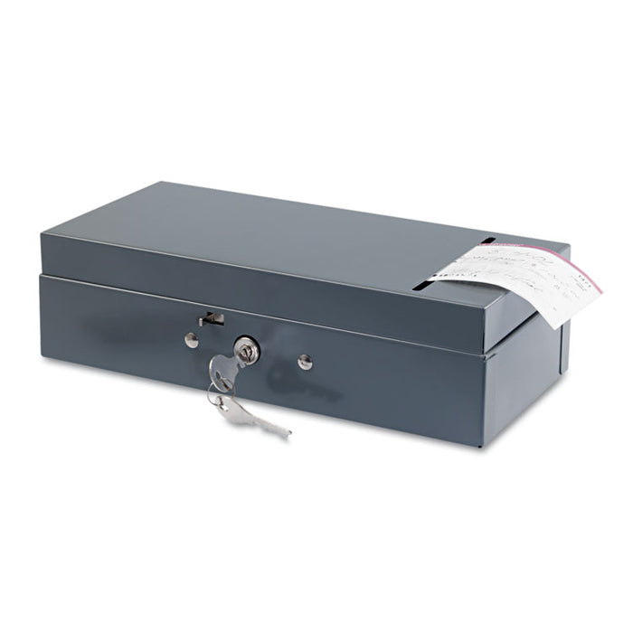 Steel Bond Box with Check Slot, Disc Lock, Gray