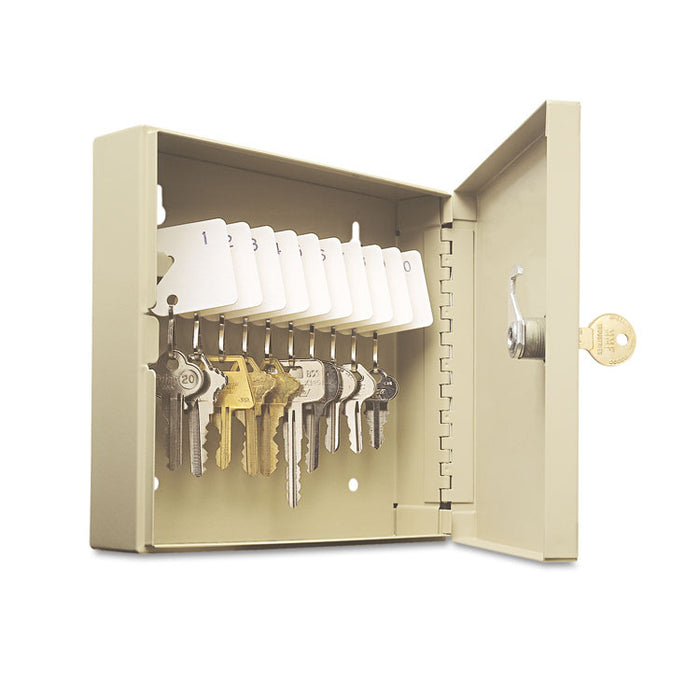Uni-Tag Key Cabinet, 10-Key, Steel, Sand, 6 7/8 x 2 x 6 3/4