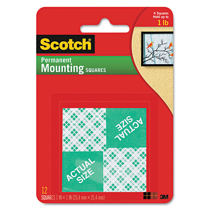 Precut Foam Mounting 1 Squares, Double-Sided, Permanent 16/Pack