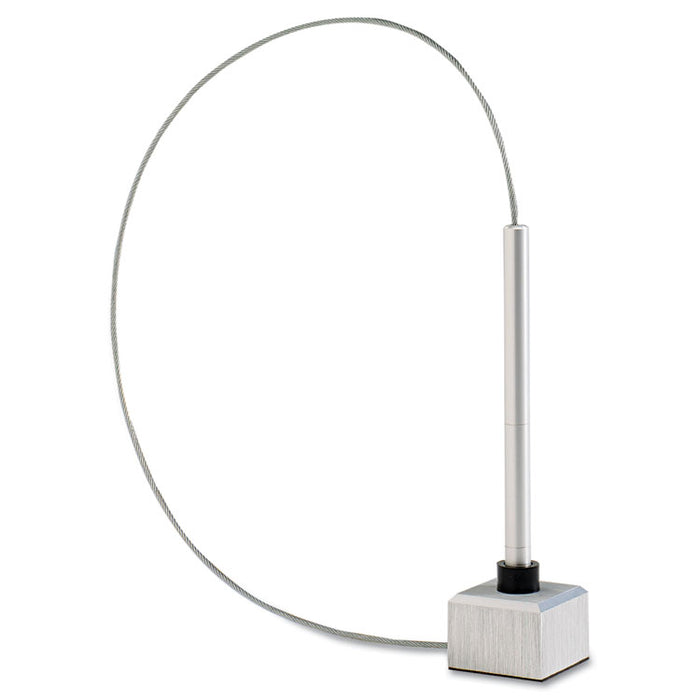 Cube Base Sentry Stick Ballpoint Counter Pen, 0.5mm, Black Ink, Silver Barrel