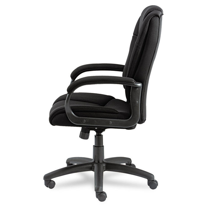 Alera Logan Series Mesh High-Back Swivel/Tilt Chair, Supports up to 275 lbs., Black Seat/Black Back, Black Base