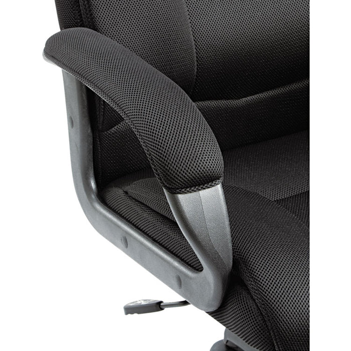 Alera Logan Series Mesh High-Back Swivel/Tilt Chair, Supports up to 275 lbs., Black Seat/Black Back, Black Base
