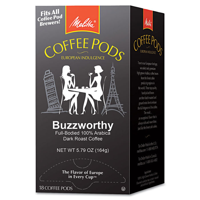 Coffee Pods, Buzzworthy (Dark Roast), 18 Pods/Box