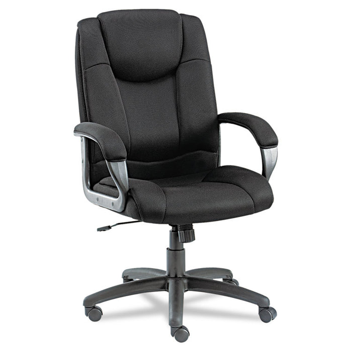 Alera Logan Series Mesh High-Back Swivel/Tilt Chair, Supports up to 275 lbs., Black Seat/Black Back, Black Base