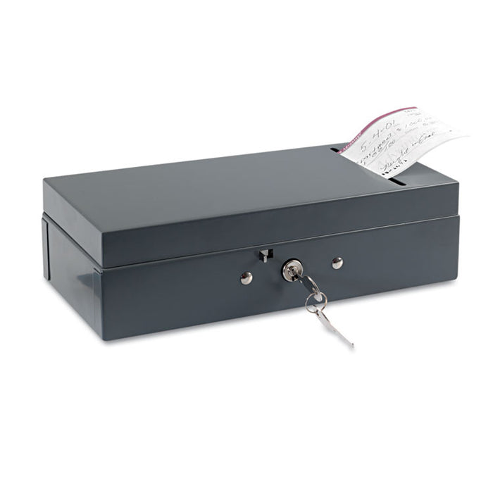 Steel Bond Box with Check Slot, Disc Lock, Gray